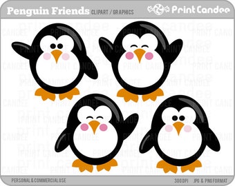 Penguin Friends - Digital Clip Art - Personal and Commercial Use - bird winter alaska arctic cold
