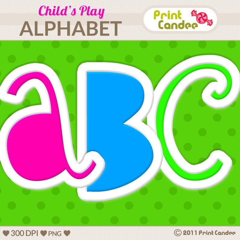 Child's Play Alphabet Digital Clip Art Personal and Commercial Use paper crafts card making scrapbooking image 2