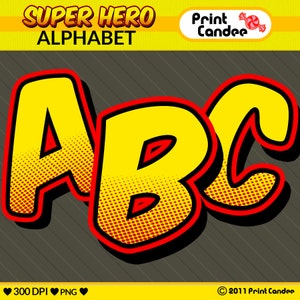 Super Hero Alphabet Digital Clip Art Personal and Commercial Use paper crafts card making scrapbooking image 2