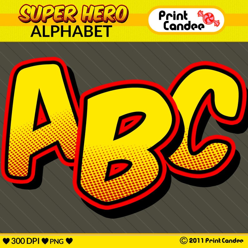 Super Hero Alphabet Digital Clip Art Personal and Commercial Use paper crafts card making scrapbooking image 2