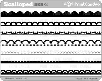 Scalloped Page / Frame Borders -  Personal and Commercial Use Clip Art - border page frame edge