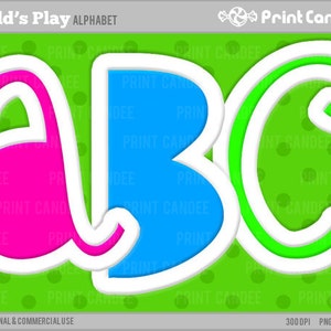 Child's Play Alphabet Digital Clip Art Personal and Commercial Use paper crafts card making scrapbooking image 1