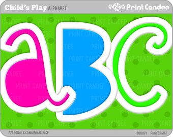 Child's Play Alphabet - Digital Clip Art Personal and Commercial Use - paper crafts card making scrapbooking