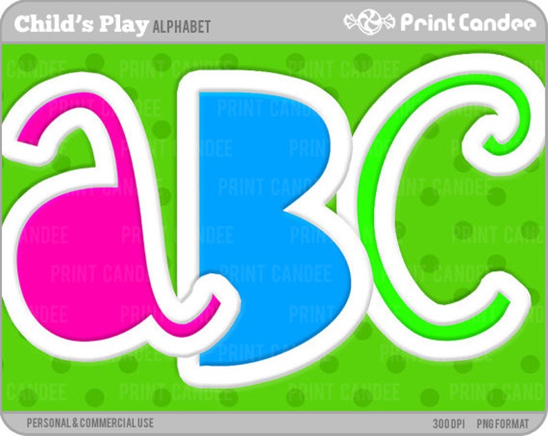 Child's Play Alphabet Digital Clip Art Personal and Commercial Use paper crafts card making scrapbooking image 1