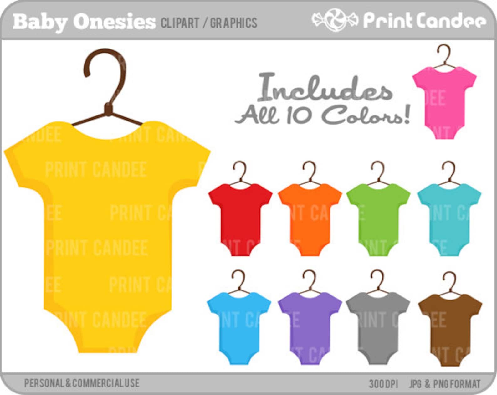 Baby Onesies (primary Colors) - Digital Clip Art - Personal and ...