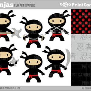 Ninjas Digital Clip Art Personal and Commercial Use tai kwon do boys karate nunchuks image 1