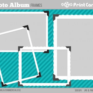 Photo Album Frames - Personal and Commercial Use - digital clipart frames clip art