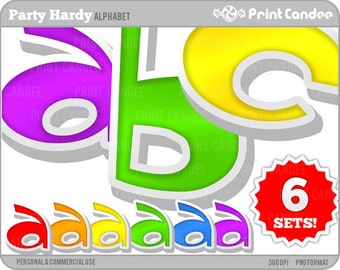 Party Hardy Alphabet - Digital Clip Art Personal and Commercial Use - paper crafts card making scrapbooking