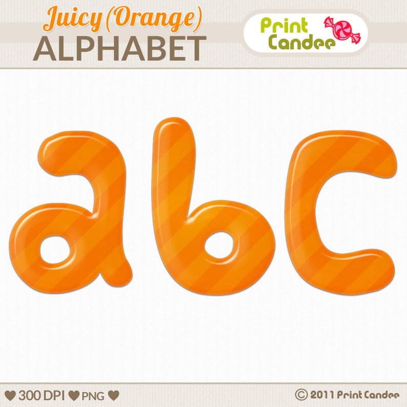Juicy Alphabet Orange Digital Clip Art Personal and Commercial Use paper crafts card making scrapbooking image 2