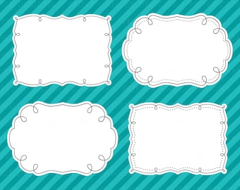 Doodle Frame Clipart – Scallop Frame Doodle, hand drawn doodle frame, SVG & PNG Digital Frames - Personal and Commercial Use, Cricut Cutting