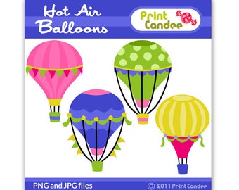 Hot Air Balloons - Digital Clip Art - Personal and Commercial Use - printable, graphics, scrapbooking, design elements