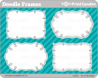 Doodle Frames - Personal and Commercial Use - digital clipart frames clip art cute modern