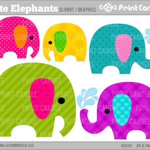 Cute Elephants Digital Clip Art Personal and Commercial Use jungle cute animals nursery pattern image 1