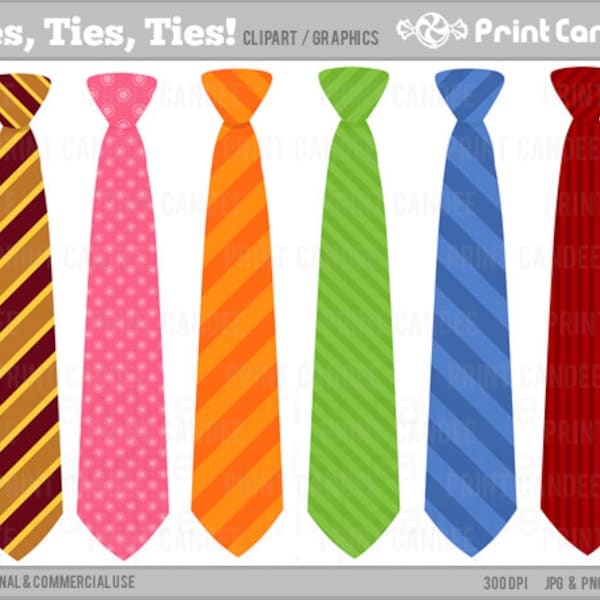 Ties, Ties, Ties - Digital Clip Art - Personal and Commercial Use - necktie father man male