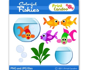 Little Fishies - Digital Clip Art - Personal and Commercial Use Clip Art - graphics, scrapbooking, card making, birthday