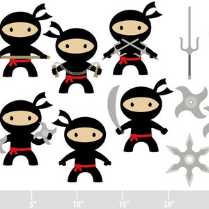 Ninjas Digital Clip Art Personal and Commercial Use tai kwon do boys karate nunchuks image 3