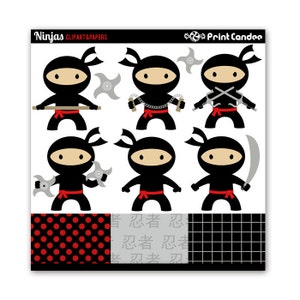 Ninjas Digital Clip Art Personal and Commercial Use tai kwon do boys karate nunchuks image 2