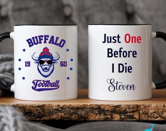 Buffalo Football Mug, Custom Coffee Cup Gift, Personalized Name for Buffalo Fan