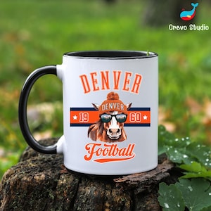 Denver Football Mug, Personalized Broncos Coffee Cup, Custom Fan Gift Mug