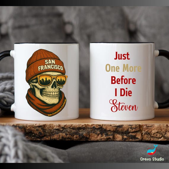 San Francisco Football Skull Mug, Custom Niners Coffee Cup, Gift for 49ers  Fans