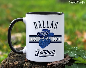 Dallas Football Mug, Personalized Cowboy Coffee Cup, Custom Fan Gift Mug