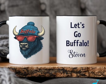 Let's Go Buffalo Football Mug, Custom Bills Fan Gift, Game Day Coffee Cup