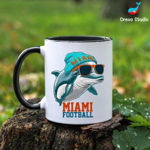 Miami Football Fan Mug, Custom Coffee Cup, Personalized Gift for Football Lovers, Miami Custom Mug, Gift Idea for Her or Him