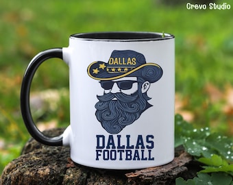 Dallas Football Mug, Custom Coffee Cup Gift, Personalized Name for Dallas Fan
