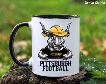 Pittsburgh Football Mug, individuelles Kaffeetassengeschenk, personalisierter Name für Pittsburgh-Fan