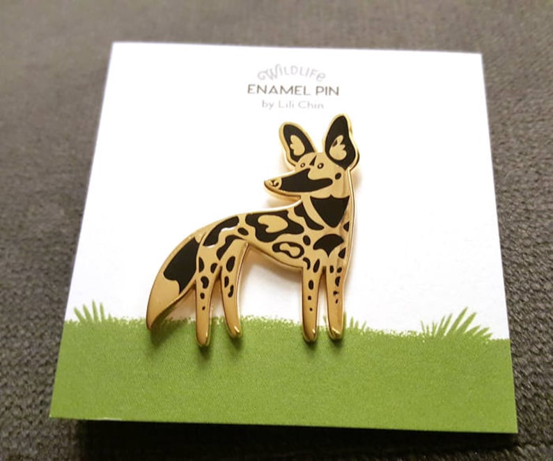 African Wild Dog enamel pin Wildlife series image 3