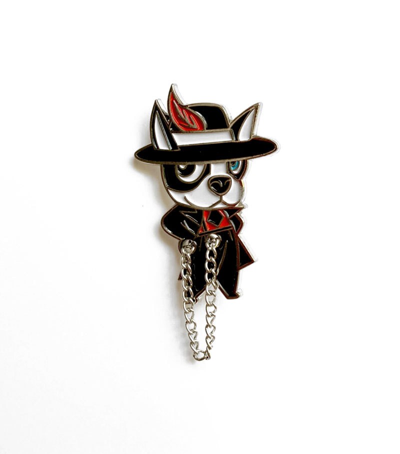 Zoot suit Boston Terrier enamel pin (Pachuco Boogie)