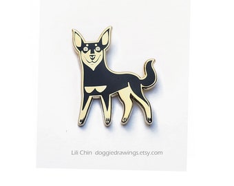 Kelpie/Black and Tan - Dog Enamel Pin