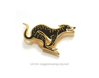 Greyhound / Windhund - Hund Emaille Pin