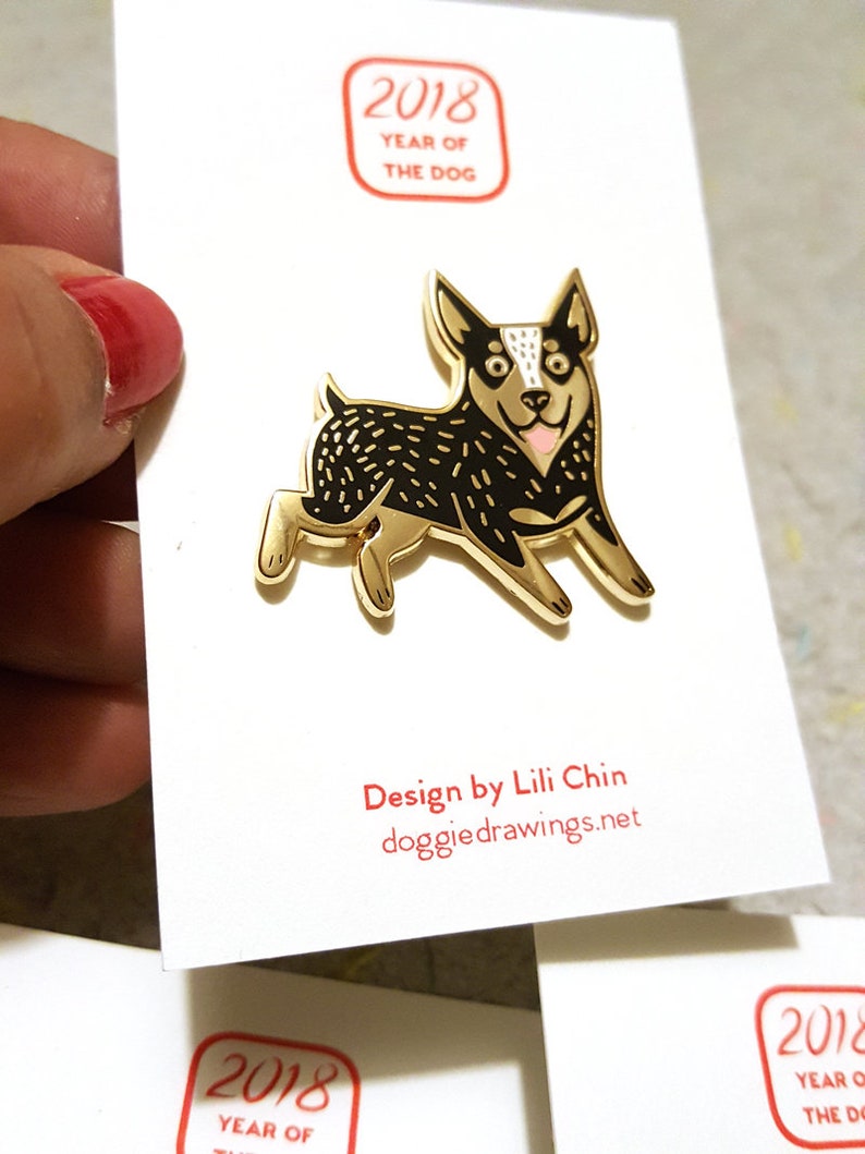 Cattledog or Blue Heeler dog enamel pin image 2