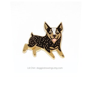 Cattledog or Blue Heeler dog enamel pin image 1