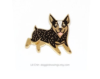 Cattledog or Blue Heeler - dog enamel pin