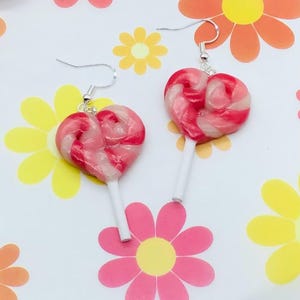 Heart Lollipops // Handmade Earrings