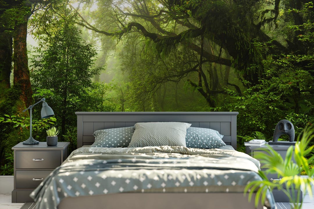 Rainforest Wall Mural Peel and Stick Wallpaper, Lush Green Jungle Wall ...