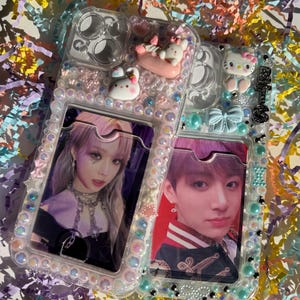 Custom Kpop Photo Card Holder Phone Case Decoden Phone Case BTS Stray Kids Twice Cortis Aespa TXT Kpop Keychain Photocards Iphone Junk Case