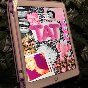 Custom IPad Wallpaper, Custom Name and Photo, Pink Lockscreen, 2025 Vision Board, Junk Wallpaper, Junk Phone Case, Trendy Y2K, IOS, Black