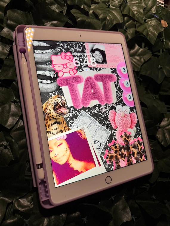Custom IPad Wallpaper, Custom Name and Photo, Pink Lockscreen, 2025 Vision Board, Junk Wallpaper, Junk Phone Case, Trendy Y2K, IOS, Black