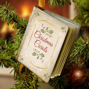 Miniature Book of Christmas Carols - Christmas Ornament - Victorian, Traditional, British, English, Antique