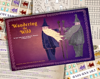 Wandering the Wild - Indie Brettspiel auf einer Karte - Monster, Zauberer, Edelsteine und Karten - Lustiges, kompaktes Abenteuerspiel - Einzigartige Geschenkidee