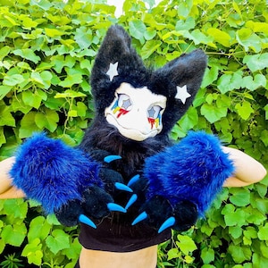 Raptor mask, dino mask fursuit, furry paws