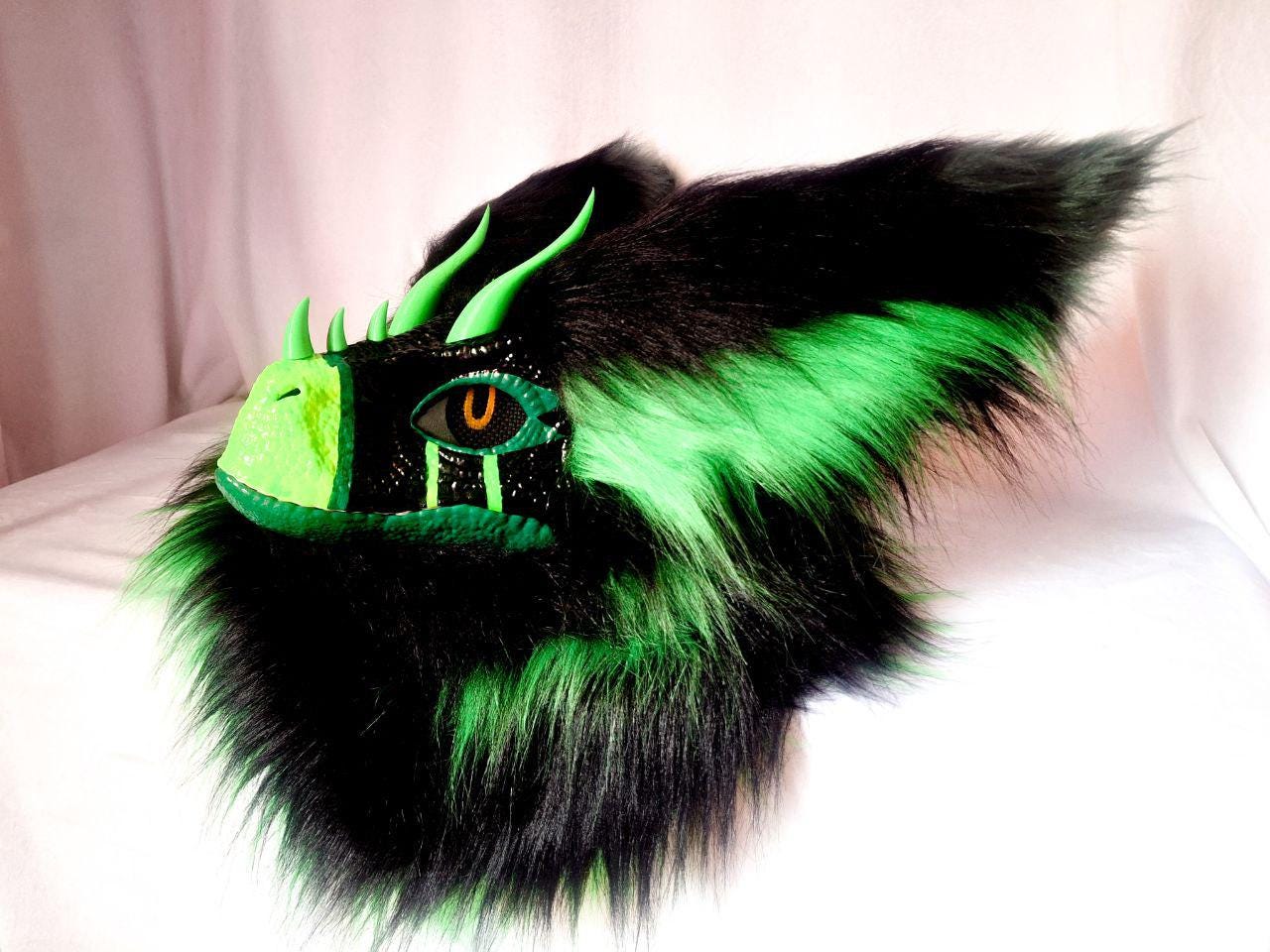 Mask raptor fursuit, dino mask, furry,fursuit head
