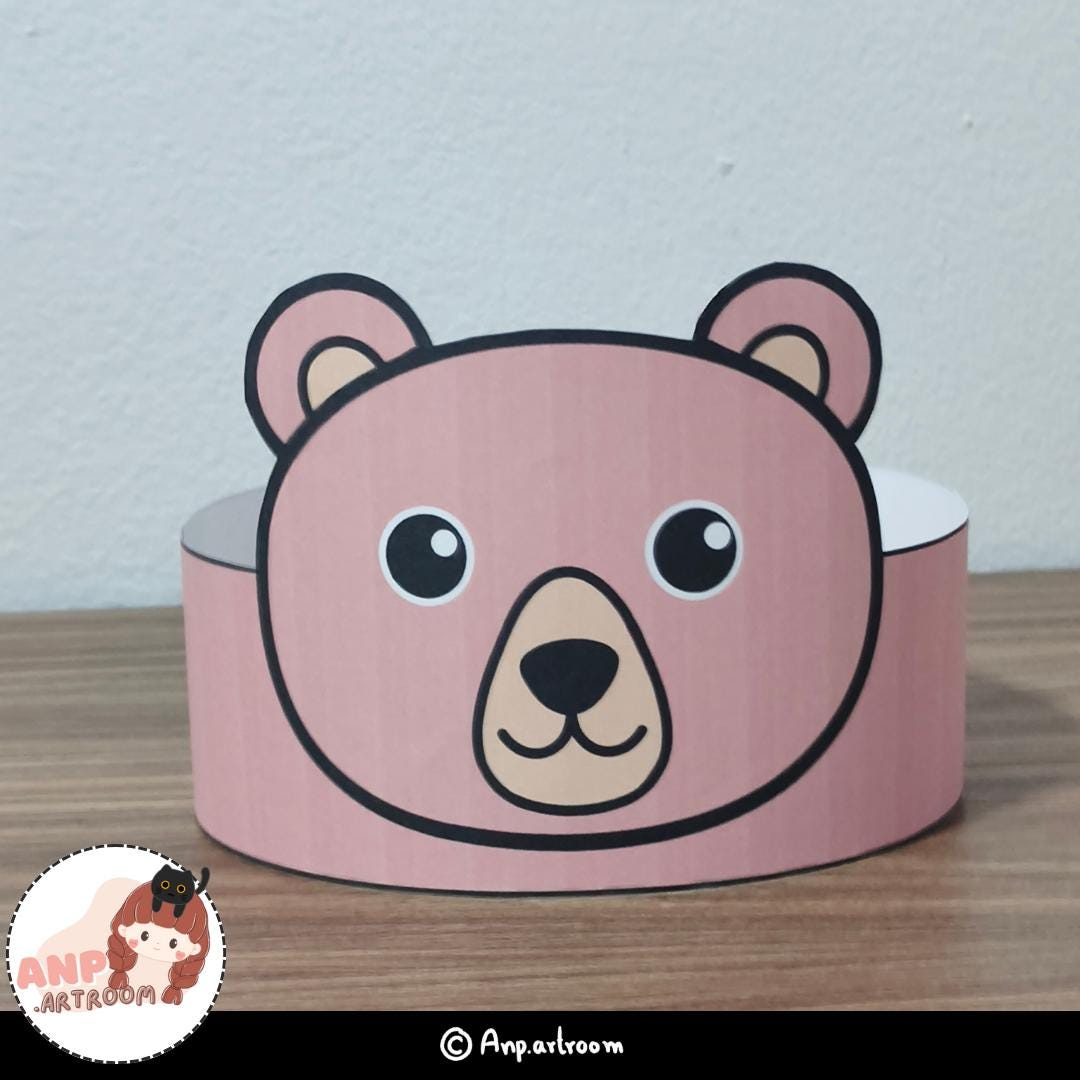 Bear Headband - Animal Paper Hat & Crown - DIY Coloring Activity ...