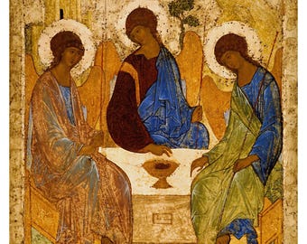The Holy Trinity (Troitsa) by Andrei Rublev - Iconic Christian Art
