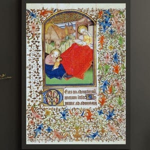 Medieval Nativity Printable Art , Vintage Book of Hours,Christian Wall Art,Antique Manuscript Illustration, Christmas Decor,Instant Download