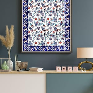Turkish tile wall art a4 size digital poster
