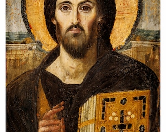 Icône du Christ Pantocrator imprimable, art mural byzantin Jésus, iconographie chrétienne, décoration religieuse orthodoxe, téléchargement numérique, art sacré